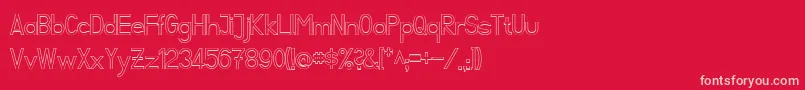 Fibel Sued Kontur Font – Pink Fonts on Red Background