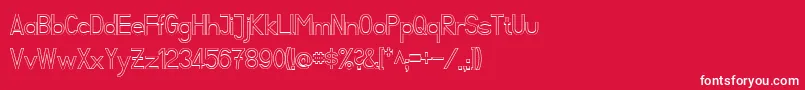 Fibel Sued Kontur-Schriftart – Weiße Schriften auf rotem Hintergrund