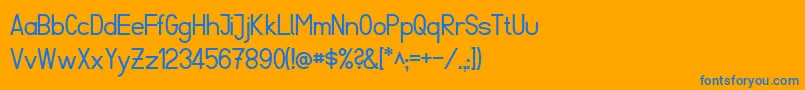 Fibel Sued Font – Blue Fonts on Orange Background