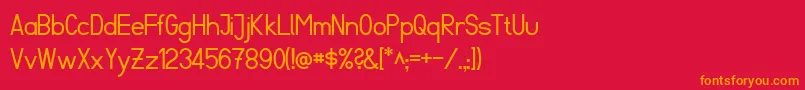 Fibel Sued Font – Orange Fonts on Red Background