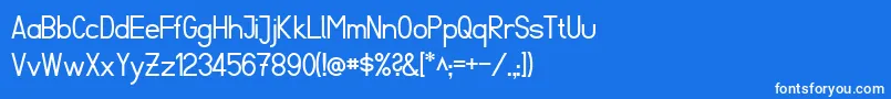 Fibel Sued-Schriftart – Weiße Schriften auf blauem Hintergrund