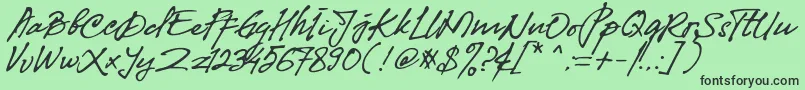 Fibonaccy Journey  Personal Use Font – Black Fonts on Green Background
