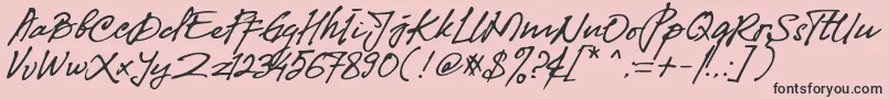 Fibonaccy Journey  Personal Use-Schriftart – Schwarze Schriften auf rosa Hintergrund