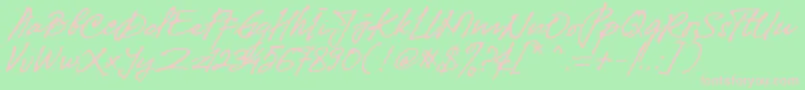 More about Fibonaccy Journey Personal Use Font Fibonaccy Journey Personal Use Font – Pink Fonts on Green Background