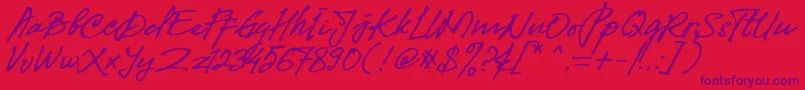 Fibonaccy Journey  Personal Use Font – Purple Fonts on Red Background
