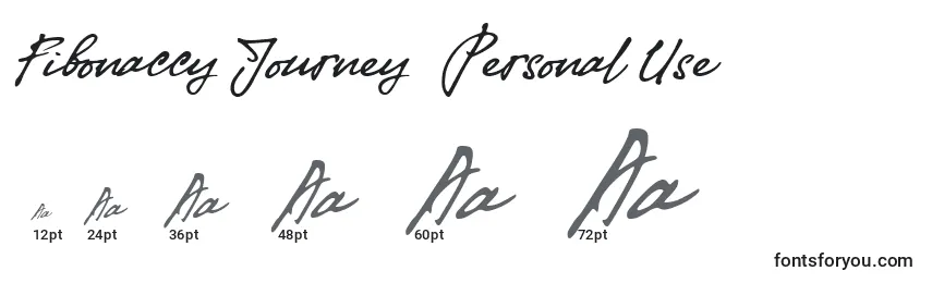 Размеры шрифта Fibonaccy Journey  Personal Use