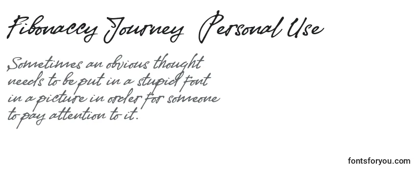 Überblick über die Schriftart Fibonaccy Journey  Personal Use