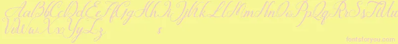Fiction-Schriftart – Rosa Schriften auf gelbem Hintergrund