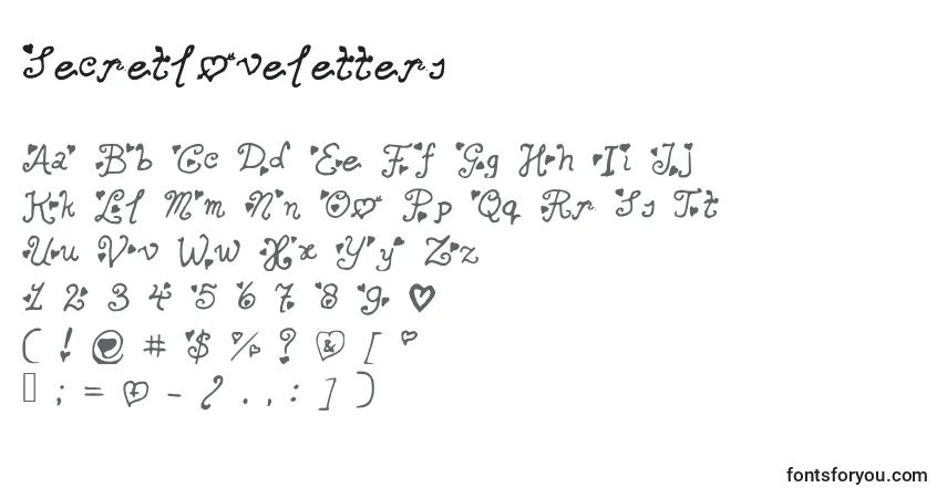 Fuente Secretloveletters - alfabeto, números, caracteres especiales