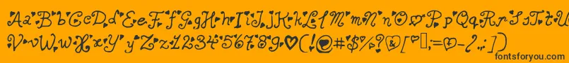 Secretloveletters-Schriftart – Schwarze Schriften auf orangefarbenem Hintergrund