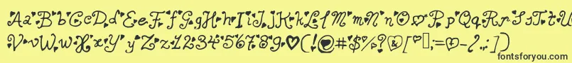 Secretloveletters Font – Black Fonts on Yellow Background