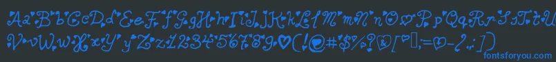 Secretloveletters Font – Blue Fonts on Black Background
