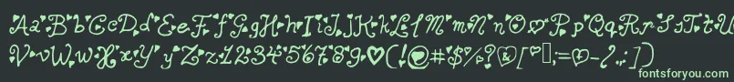 Secretloveletters Font – Green Fonts on Black Background