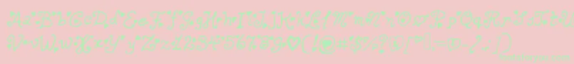 Secretloveletters Font – Green Fonts on Pink Background