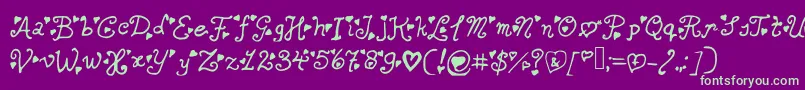 Secretloveletters Font – Green Fonts on Purple Background