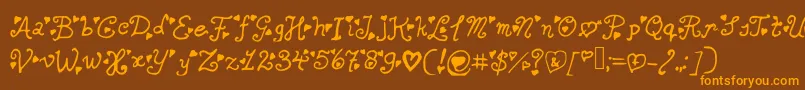 Secretloveletters Font – Orange Fonts on Brown Background