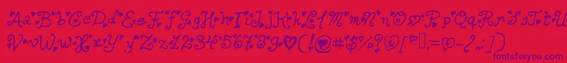 Secretloveletters Font – Purple Fonts on Red Background