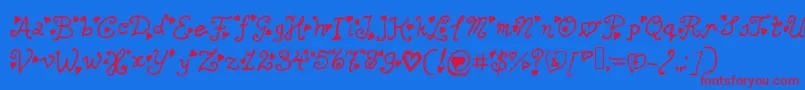 Secretloveletters Font – Red Fonts on Blue Background