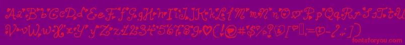 Secretloveletters Font – Red Fonts on Purple Background