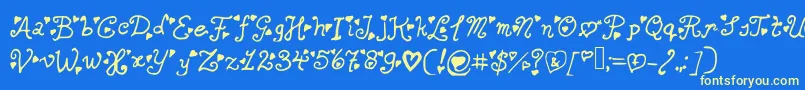 Secretloveletters Font – Yellow Fonts on Blue Background