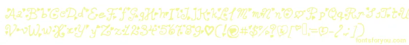 Secretloveletters Font – Yellow Fonts on White Background