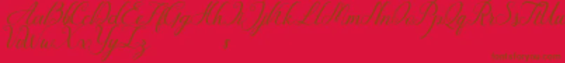 Fiction-Schriftart – Braune Schriften auf rotem Hintergrund