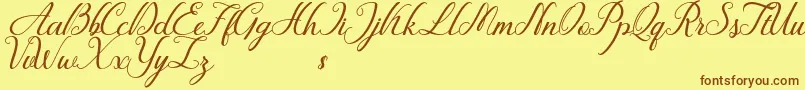 Шрифт Fiction – коричневые шрифты на жёлтом фоне