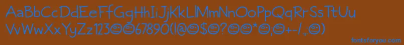Fictional Friend DEMO Font – Blue Fonts on Brown Background