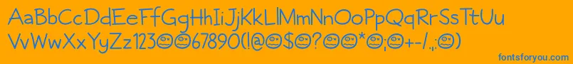 Fictional Friend DEMO Font – Blue Fonts on Orange Background