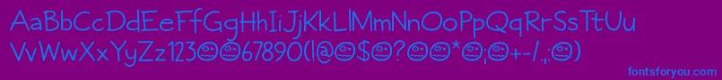 Fictional Friend DEMO-fontti – siniset fontit violetilla taustalla