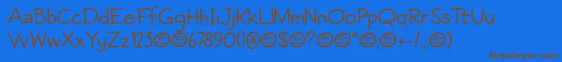 Fictional Friend DEMO Font – Brown Fonts on Blue Background