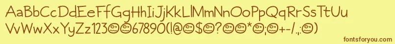 Fictional Friend DEMO Font – Brown Fonts on Yellow Background