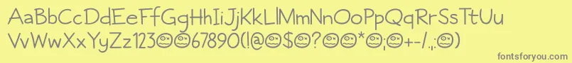 Fictional Friend DEMO Font – Gray Fonts on Yellow Background