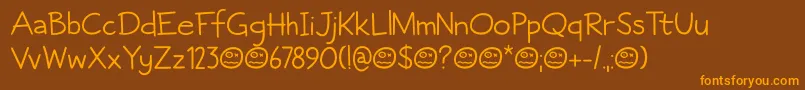 Fictional Friend DEMO Font – Orange Fonts on Brown Background