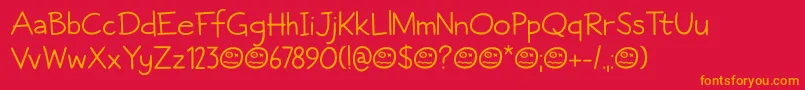 Fictional Friend DEMO Font – Orange Fonts on Red Background