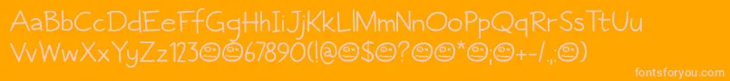 Fictional Friend DEMO Font – Pink Fonts on Orange Background