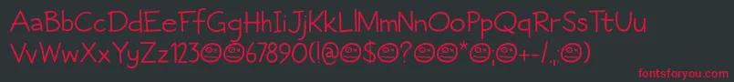 Fictional Friend DEMO Font – Red Fonts on Black Background