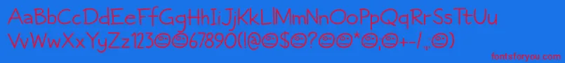 Fictional Friend DEMO Font – Red Fonts on Blue Background