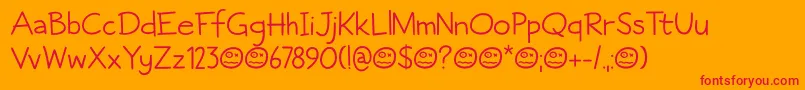 Fictional Friend DEMO Font – Red Fonts on Orange Background
