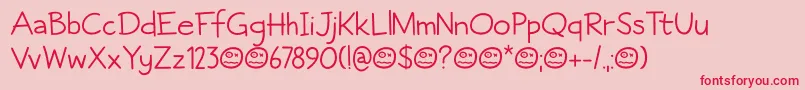 Fictional Friend DEMO Font – Red Fonts on Pink Background