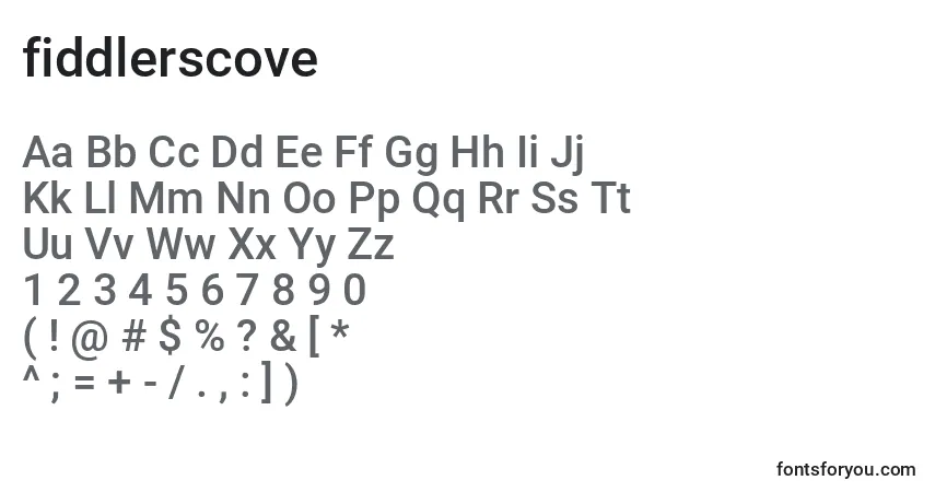 Schriftart Fiddlerscove (126622) – Alphabet, Zahlen, spezielle Symbole
