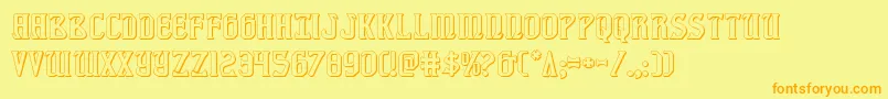 fiddlerscove3d Font – Orange Fonts on Yellow Background