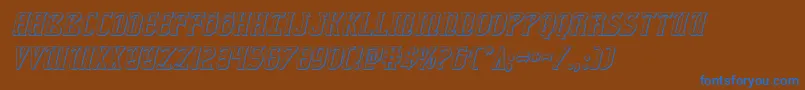 fiddlerscove3dital-Schriftart – Blaue Schriften auf braunem Hintergrund