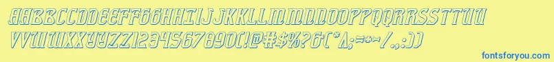 fiddlerscove3dital Font – Blue Fonts on Yellow Background