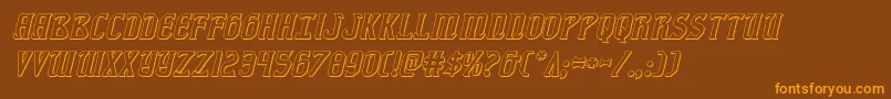 fiddlerscove3dital-Schriftart – Orangefarbene Schriften auf braunem Hintergrund