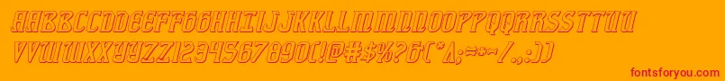 fiddlerscove3dital-Schriftart – Rote Schriften auf orangefarbenem Hintergrund