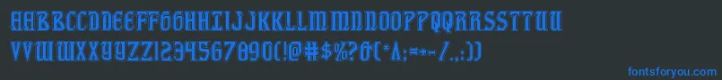 fiddlerscoveacad Font – Blue Fonts on Black Background