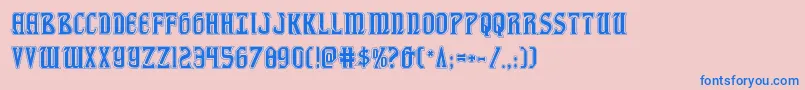 fiddlerscoveacad Font – Blue Fonts on Pink Background