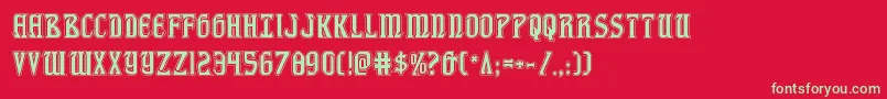 fiddlerscoveacad Font – Green Fonts on Red Background