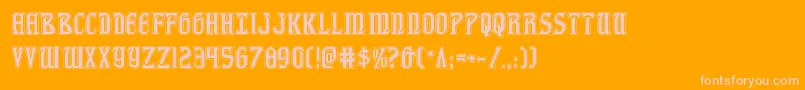 fiddlerscoveacad Font – Pink Fonts on Orange Background